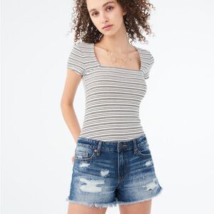 Aeropostale Tomboy Denim Shorty Shorts Size 2